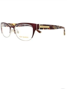Tory Burch Burgundy and Tortoiseshell Cat-Eye Glasses Frames